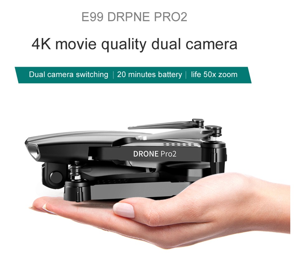 Quadcopter Fpv Rc Rc De Câmera Dupla Lsrc E99 Pro2 4k Com 2 - Imagem 3