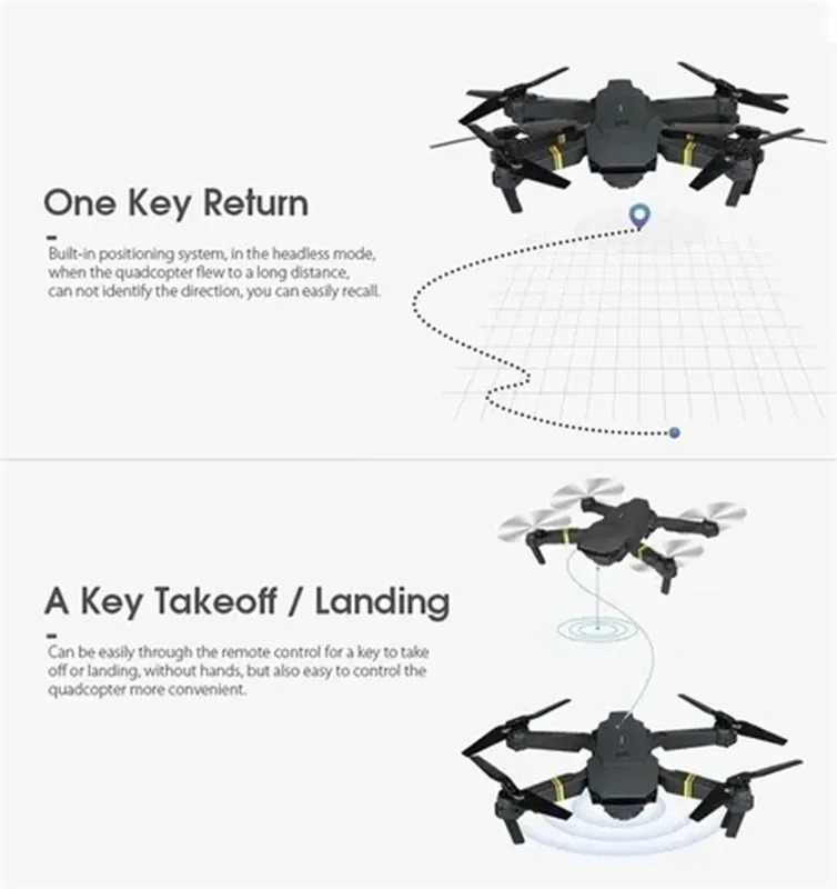 Mini Drone E58 Com Câmera Dupla 4k E Três Baterias - Imagem 7