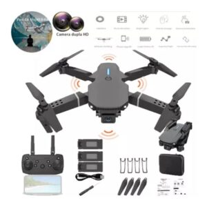 4k Profissional Com Luzes Led 3 Baterias Drone Câmera Dupla