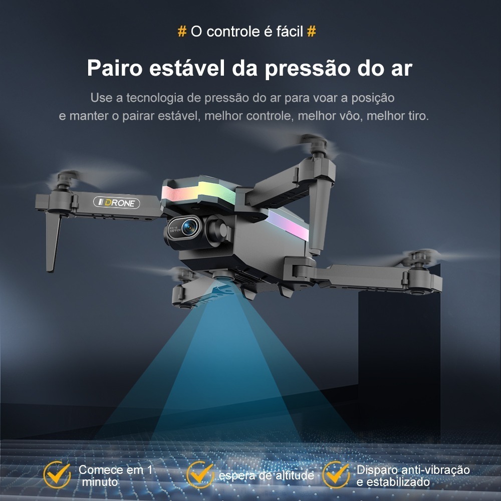 Mini Drones Infantil Quadcopter Dobrável Uav Barato Camera - Imagem 3