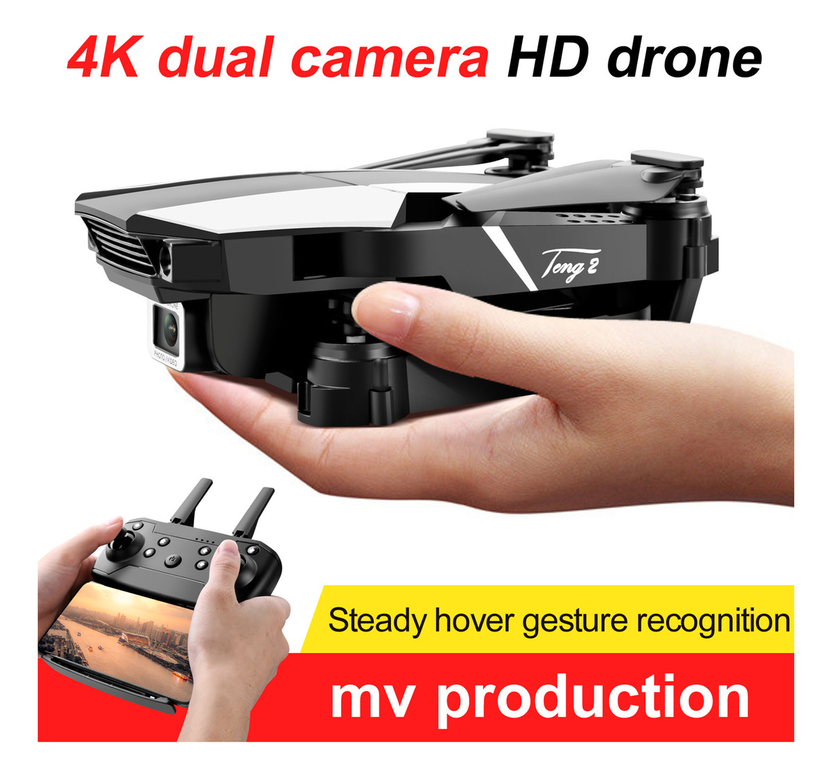 S62 Rc Drone Com Câmera 4k Wifi Fpv Dual Camera Drone Mini - Imagem 5