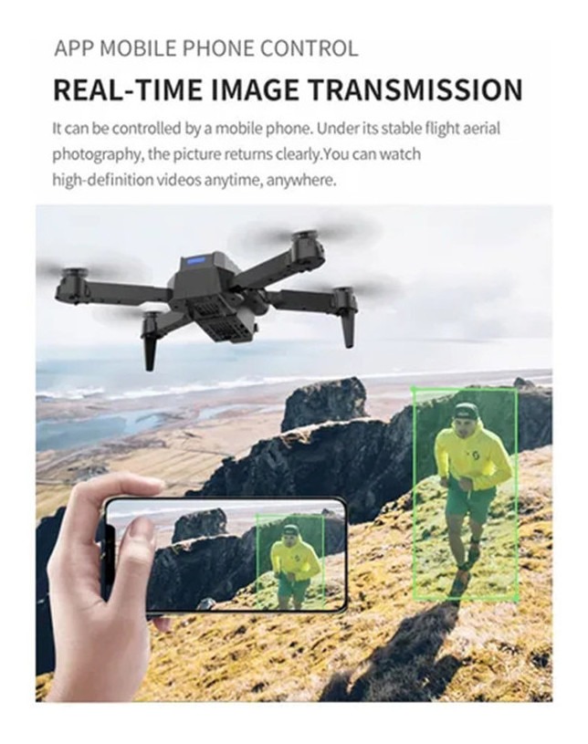 Câmera Profissional Do Zangão K3 4k Wifi Fpv+2 Baterias - Imagem 3