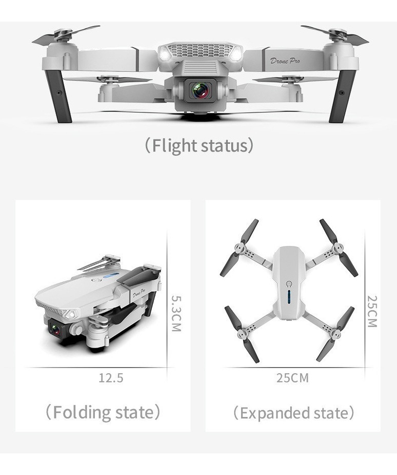 Drone E88 Pro Com Câmera Aérea Hd Profissional E 3 Baterias - Imagem 5
