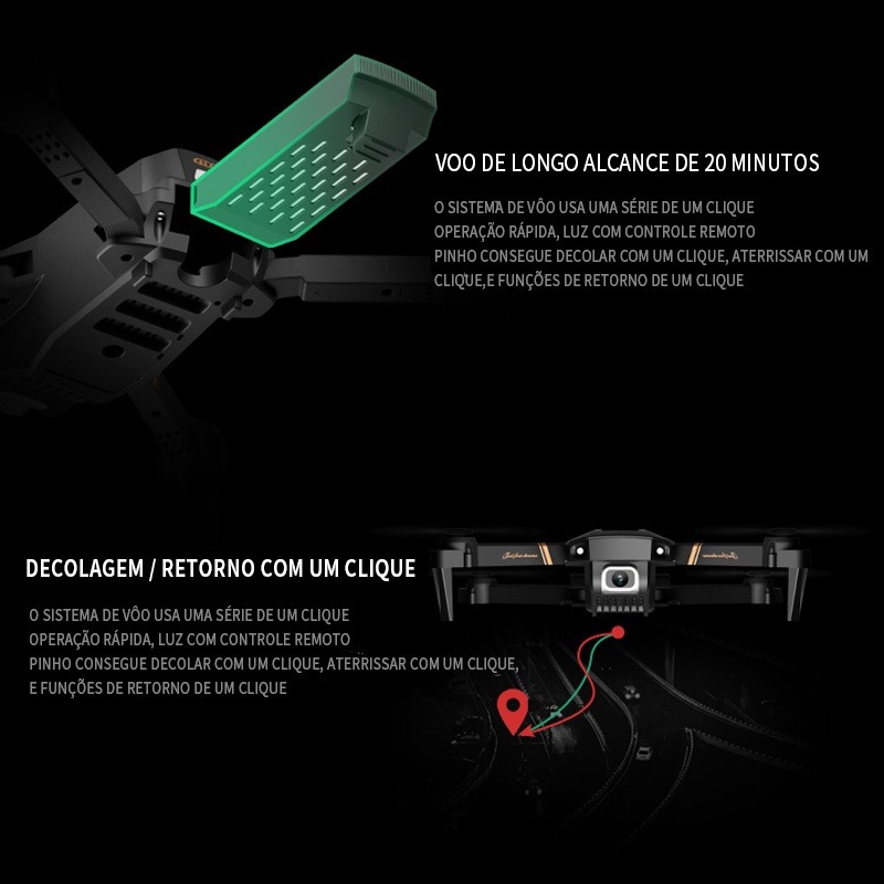 Drone Sem Câmera Rc V4s Wifi Fpv Preto - Imagem 10
