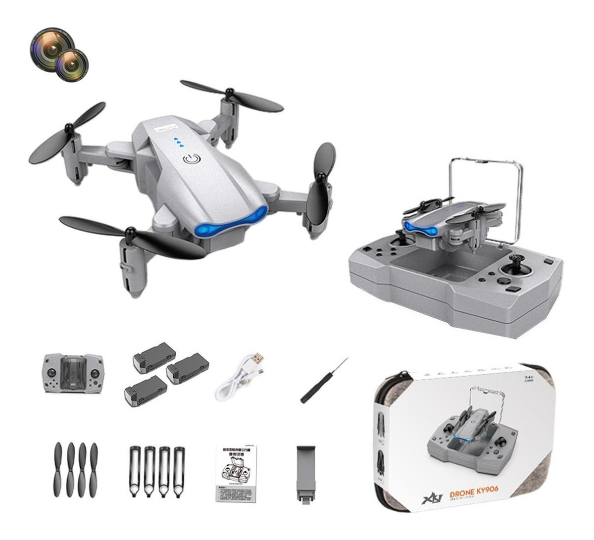 Ky906 Mini Drone 4k Altitude Hold Rc Helicóptero - Imagem 42