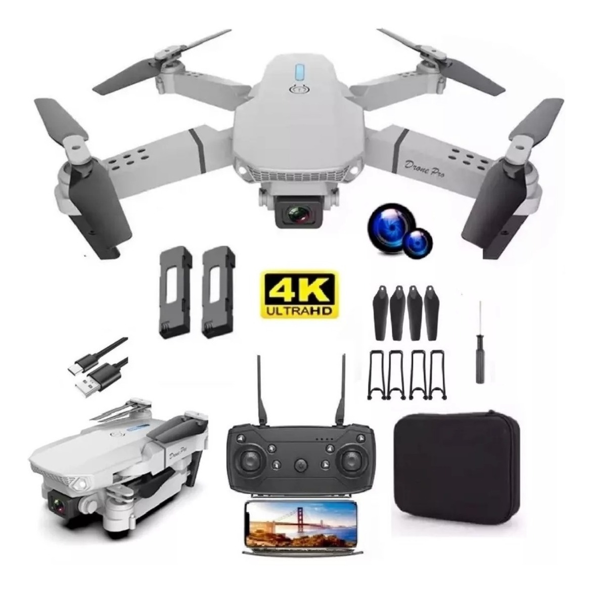 Câmera Dupla Drone 2.4ghz 4k De Longa Duração Com Bateria