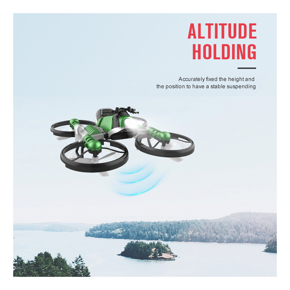 Mini Drone 2 Em 1 Motocicleta Rc Para Iniciantes Azul - Imagem 5
