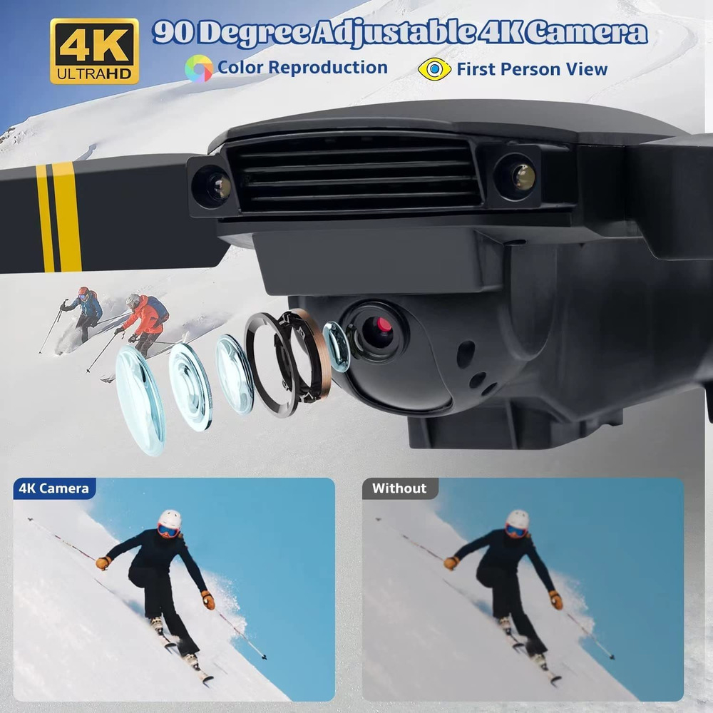 Drone E58 Com Dupla Câmera Hd 2.4ghz 3 Baterias - Imagem 6