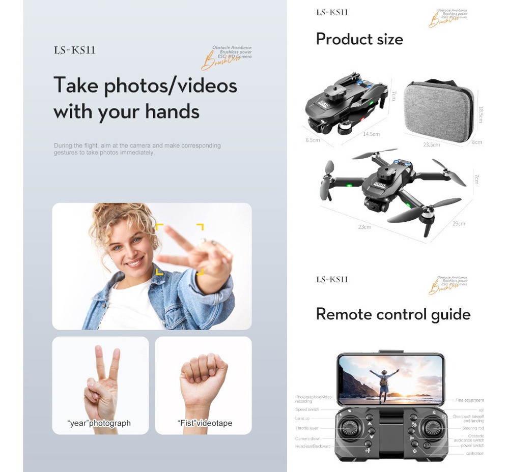 Mini Drone Profissional Com Câmera, Motor Brushless - Imagem 9