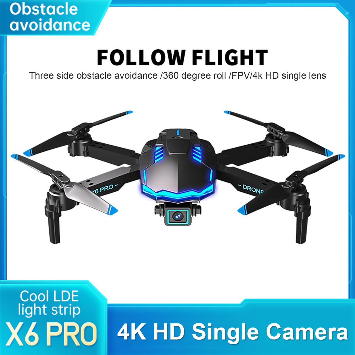 Câmera 4k Rc Drone, Giroscópio De 6 Eixos, Controle Remoto L - Imagem 5