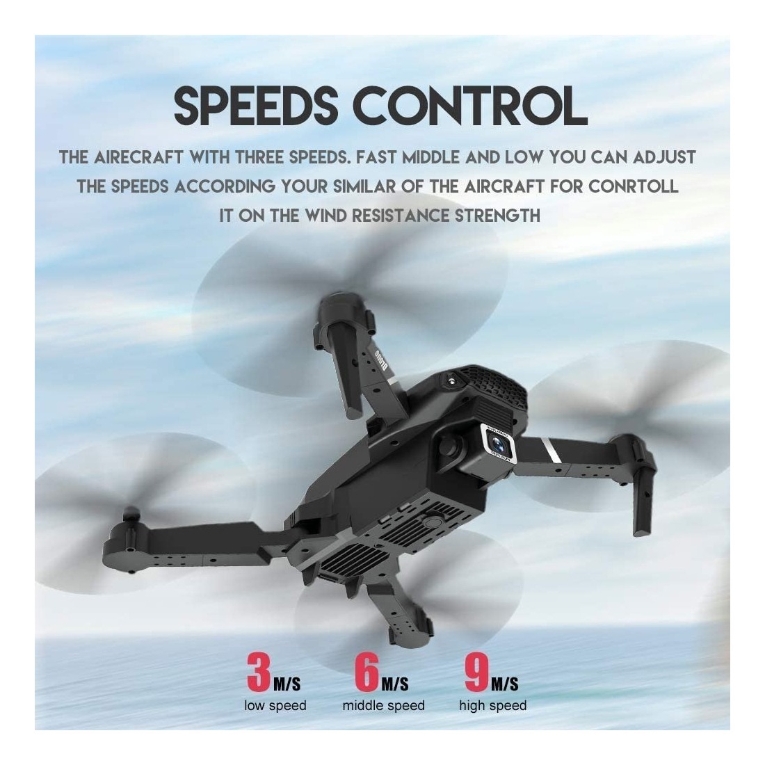 Drone E88 Com Dupla Câmera Hd Preto 2.4ghz 2 Bateria - Imagem 8