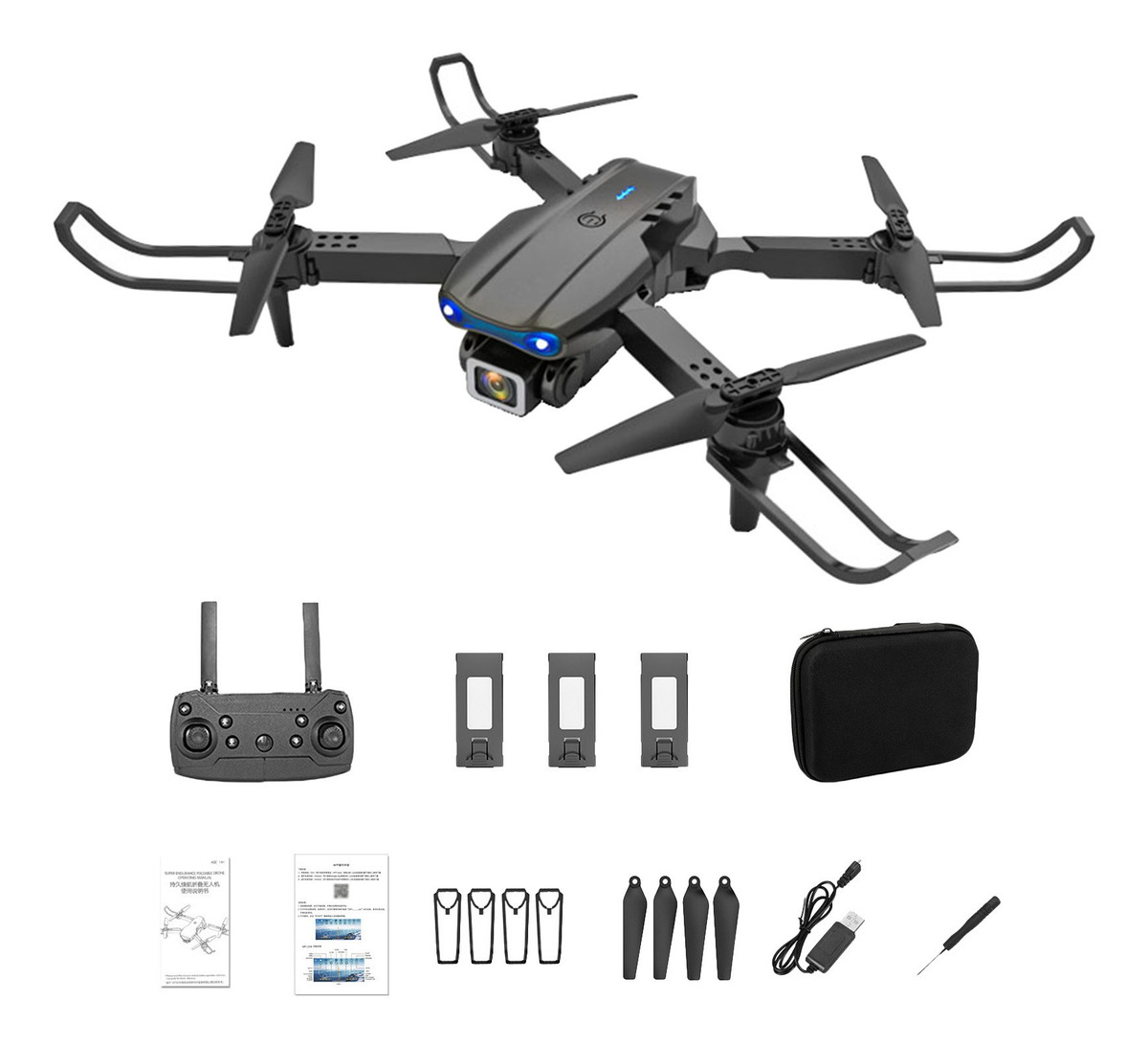 Câmera Wlr/c 4k Dual Hd Fpv 2,4 Ghz 4ch Rc Quadcopter Com 3 - Imagem 9