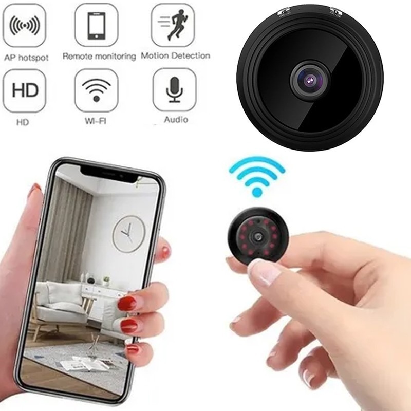 Mini Câmera Wifi Com Sem Fio 1080p Add 128gb Cartão