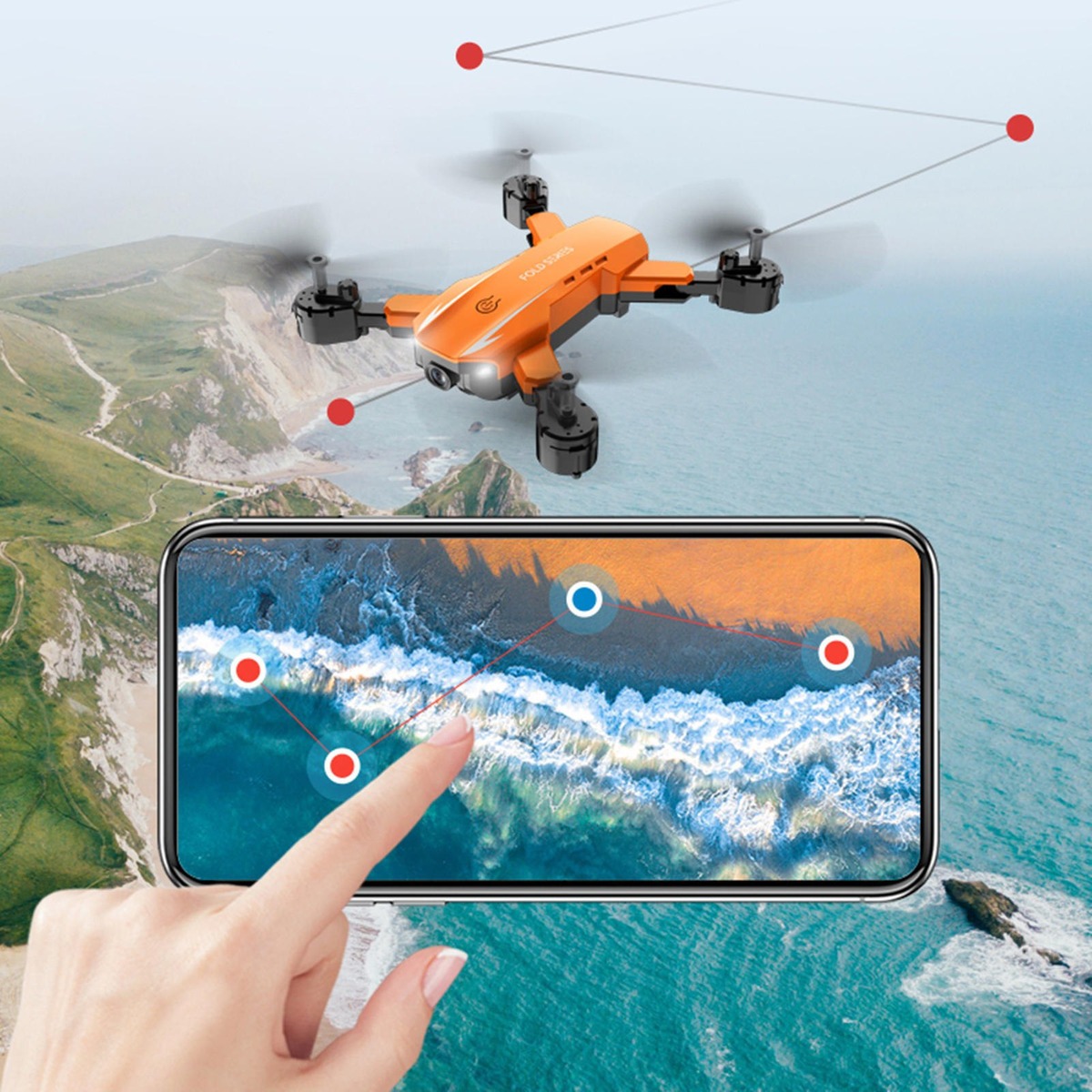 Helicóptero Dobrável Com 3 Modos De 4k Preto Simples - Imagem 10