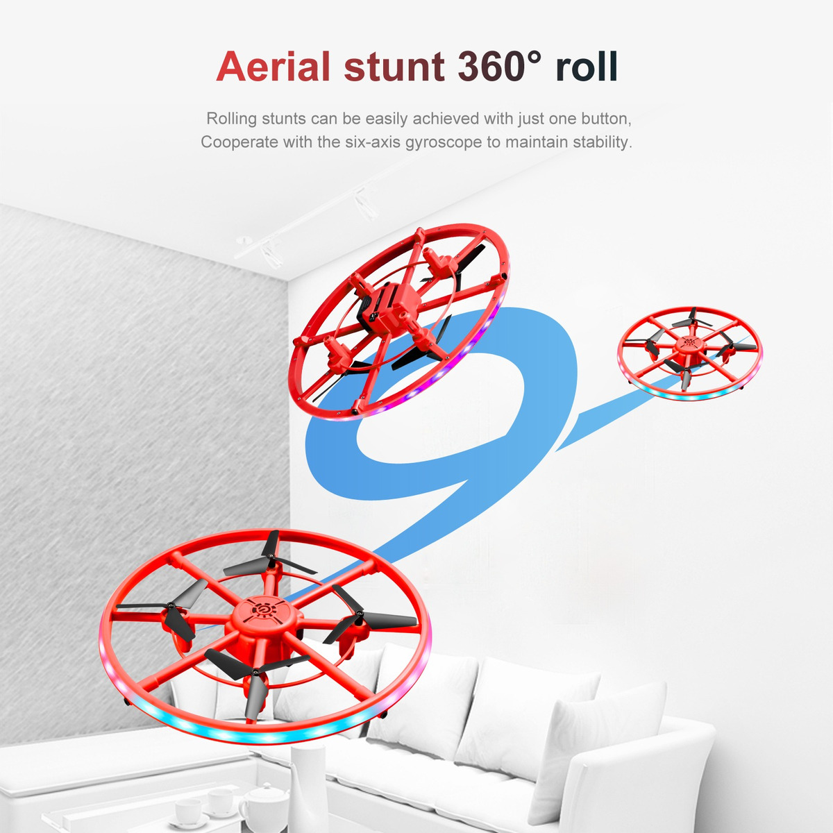 Drone De Veículo Aéreo Circular Infantil Para Evitar Obstácu - Imagem 14