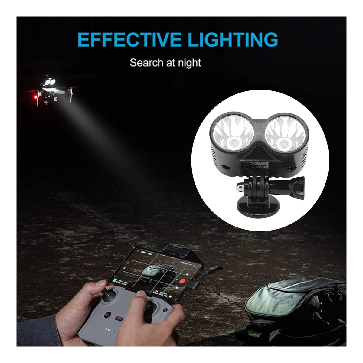 Drone Owl Searchlight 4 Modos Night Flying Light Universal - Imagem 9