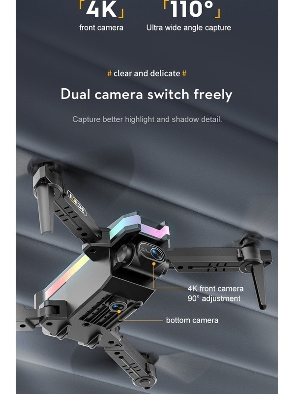 Câmera Mini Drone 4k Hd Wifi Fpv Câmera Dupla - Imagem 8