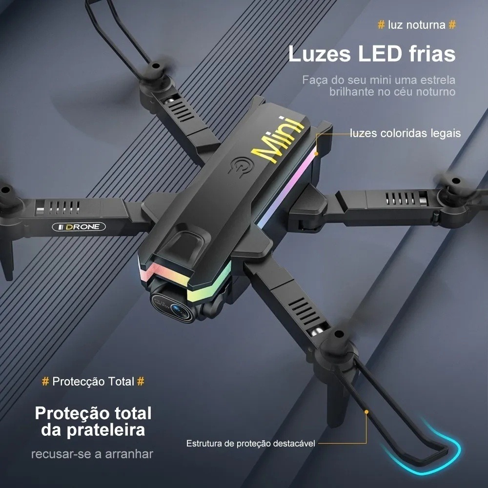 Drone Profissional Câmera Dupla 4k Com Luzes Led 2 Baterias - Imagem 7