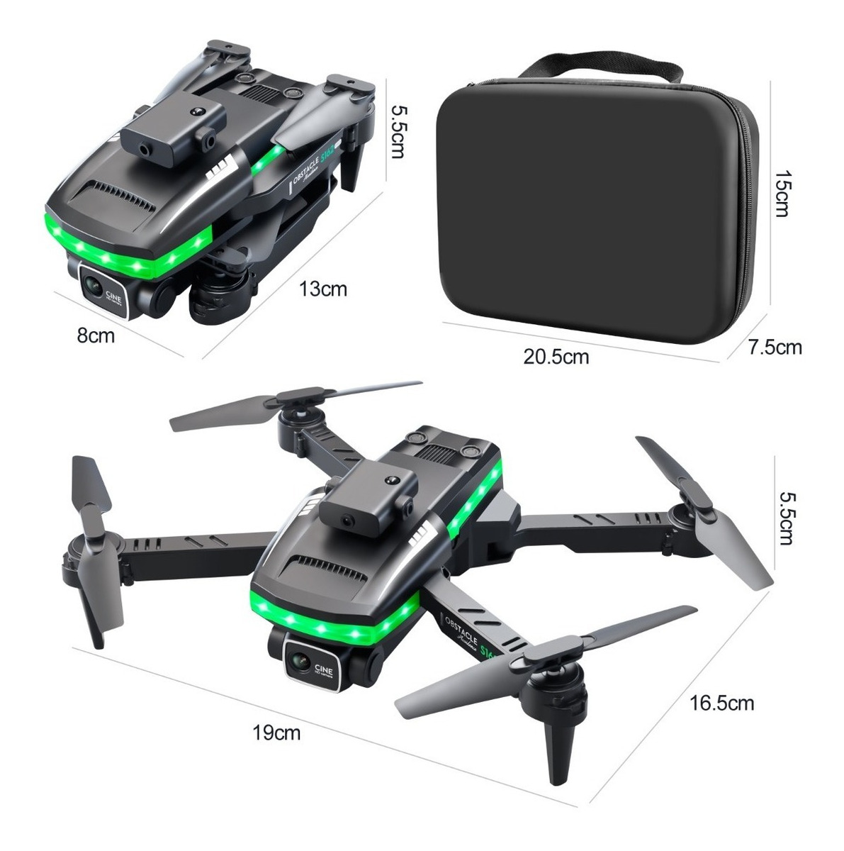 Mini Drone Profissional Com Câmera 4k Phantom Led Marquise - Imagem 10