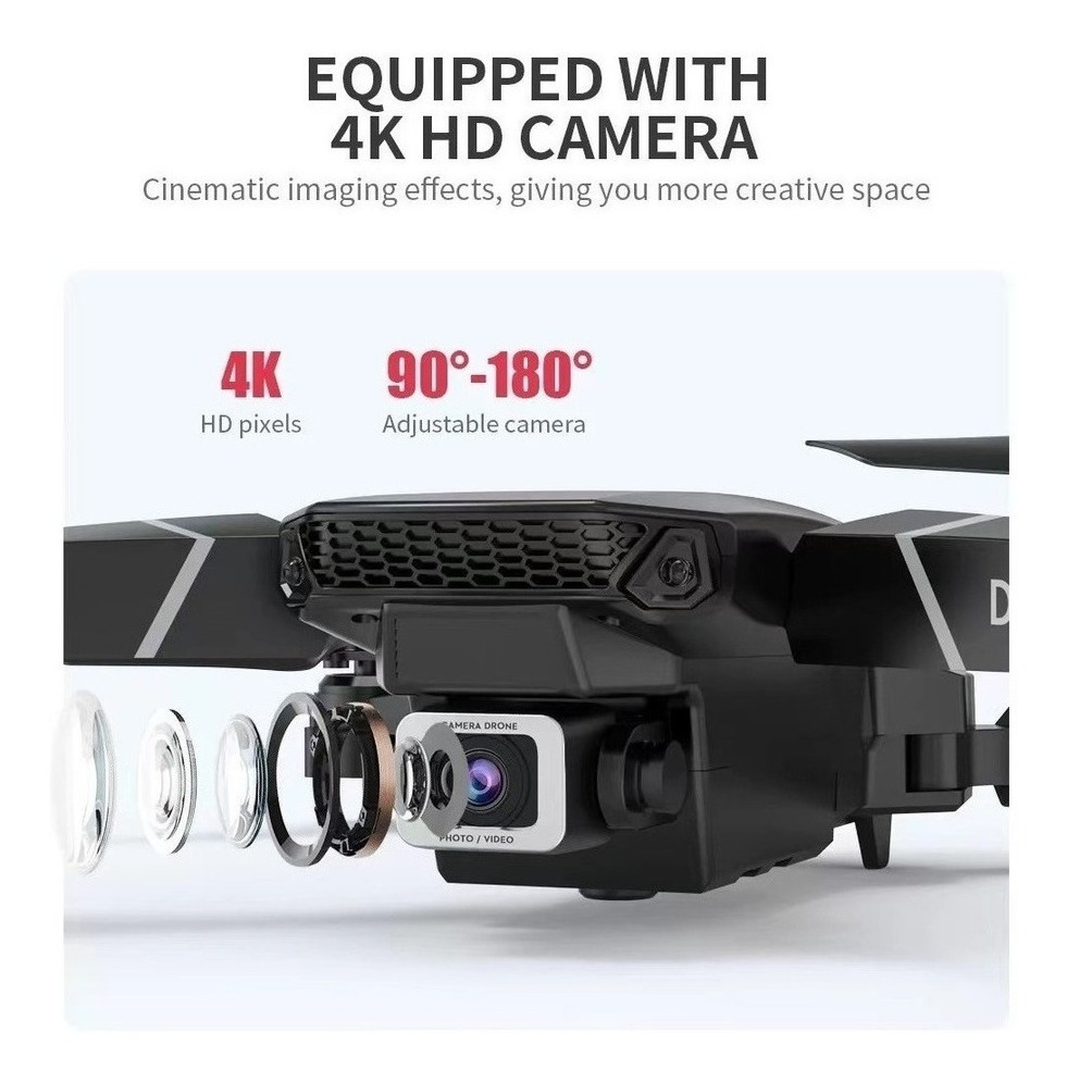 Mini Drones Baratos Com Câmera 4k E525/e88 Pro +3 Bateria - Imagem 2