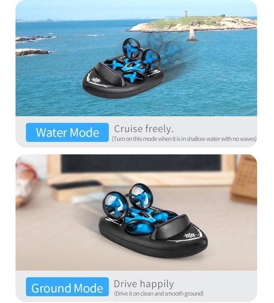 Carro Rc Barco Voador Água, Terra E Ar Brinquedo Três-em-um - Imagem 2