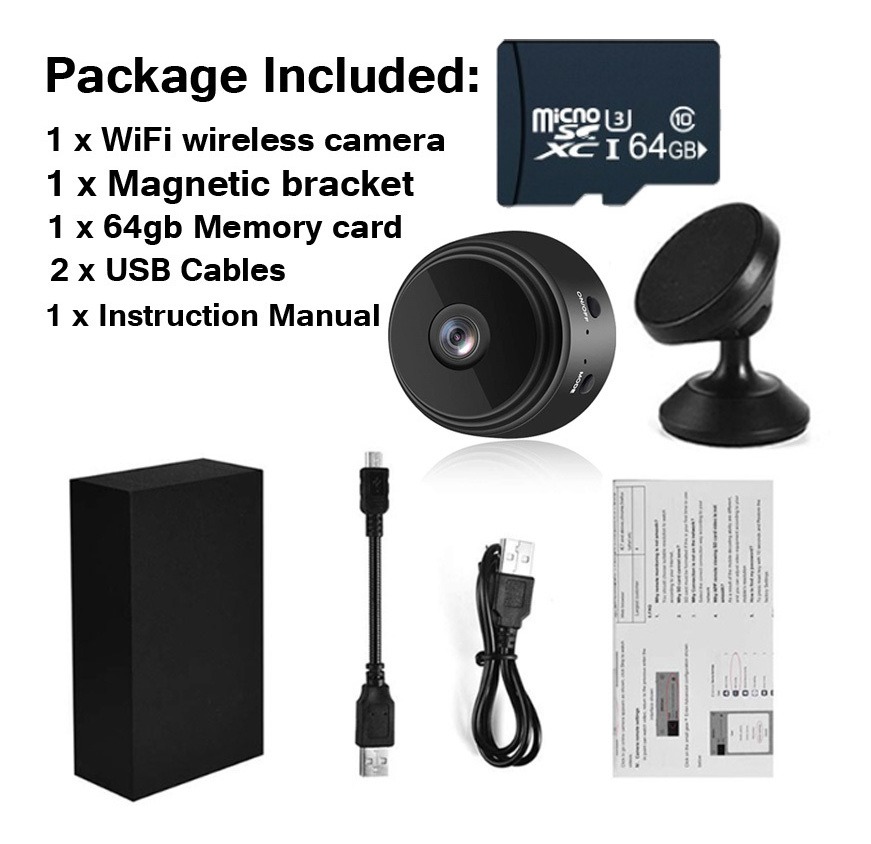 Mini Wifi Night Vision 1080p Câmera Espião+cartão De Memória - Imagem 4