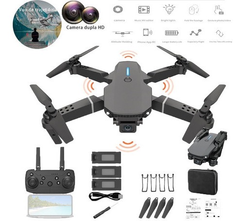 Drone Profissional E88 Pro 2.4ghz Com Câmera Hd E 3 Bateria - Imagem 9