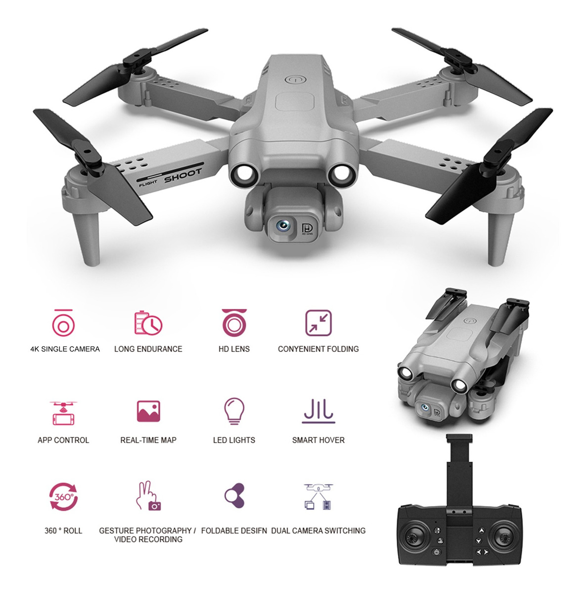 Quadricóptero Dobrável Fpv 3d Flip 4ch Rc Drone De 2,4 G (ci - Imagem 9