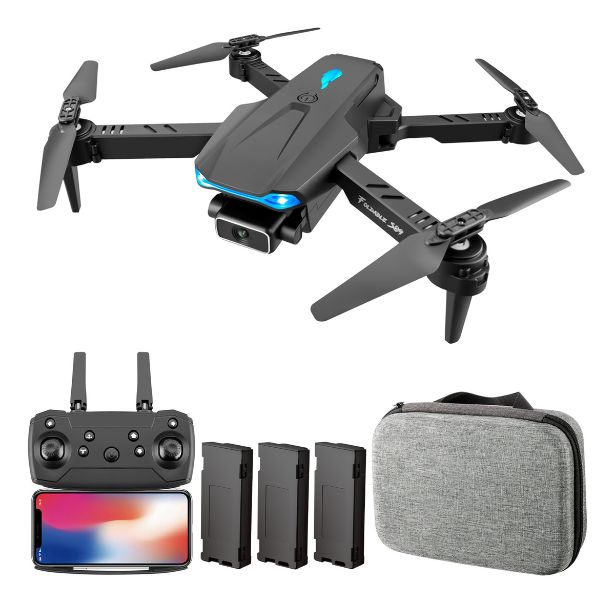 S89 Rc Drone Com Câmera 4k Wifi Fpv Drone Mini Folding