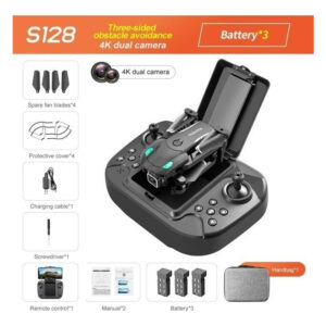 Drone Com Câmera Dupla De 2,4 Ghz 4k Com 3 Baterias S128
