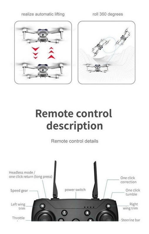 Mini Drone Com Câmera Para Filmagens Amadoras Single Len - Imagem 8