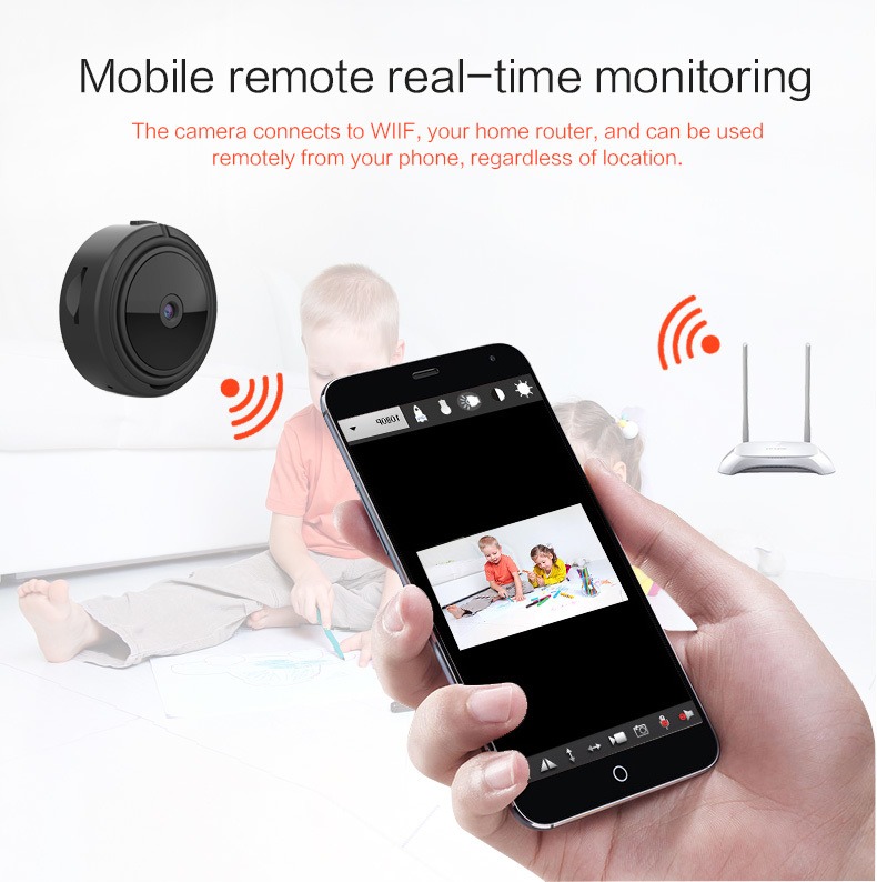 Câmera Electop-mini Wifi Com Visão Noturna, 1080p Ir - Imagem 8