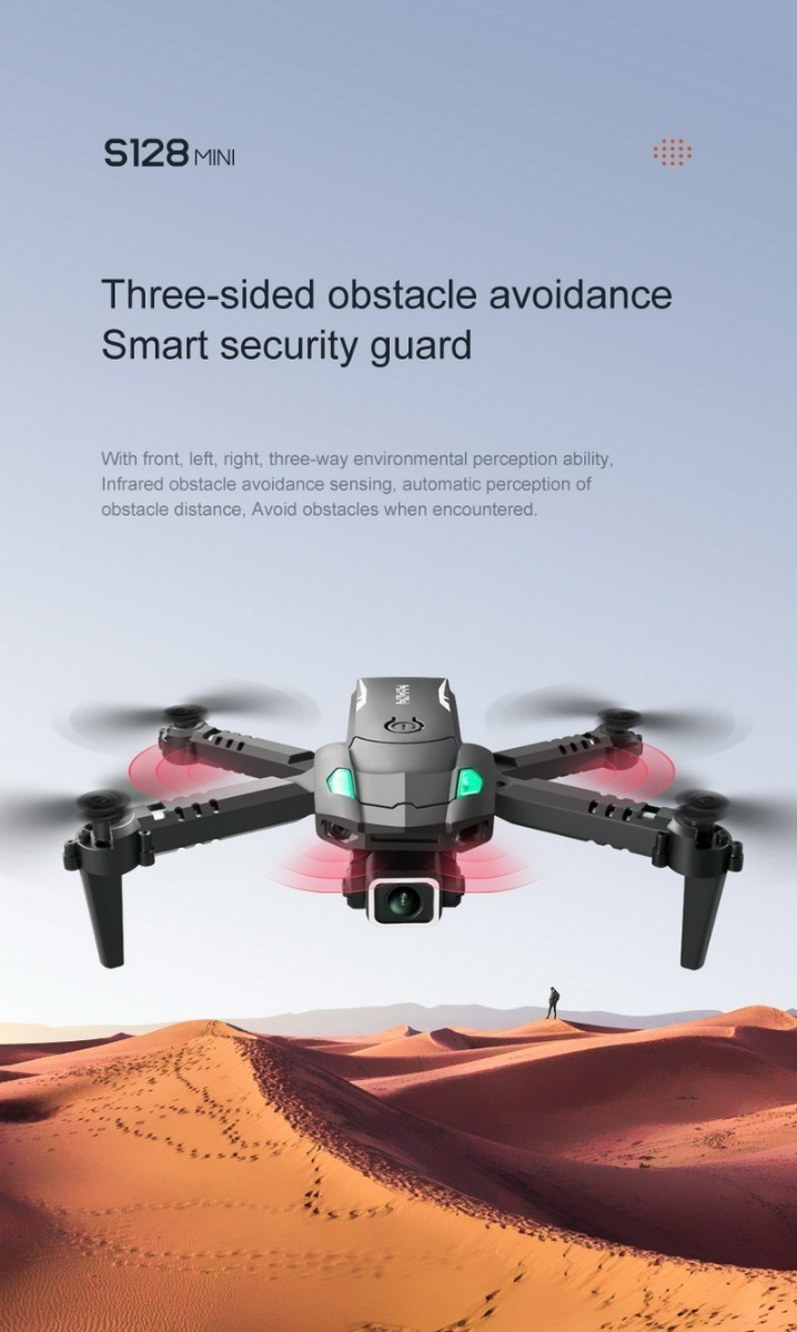 Câmera S128 Mini Drone Hd De 3 Lados - Obstáculo - Pequena+3 - Imagem 10
