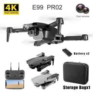Mini Drone E99 Pro2 Professional 4k Câmera Dupla 2 Baterias