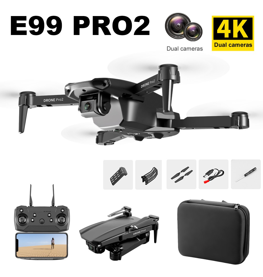 Mini Smart Drone E99 Pro2 Profissional 4k Câmera Dupla