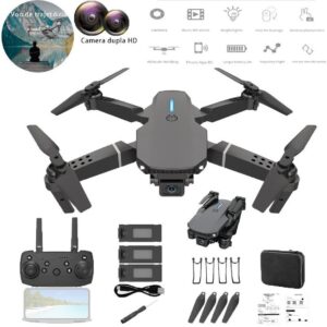Drone E88 Pro Com Câmera Aérea Hd Profissional E 3 Baterias