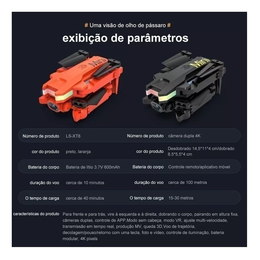Mini Drone Profissional 4k Para Crianças + 2 Baterias - Imagem 4