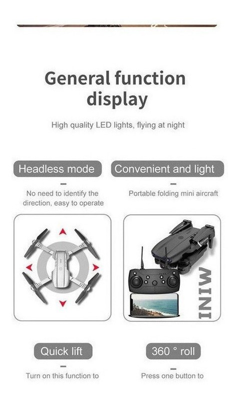 Câmera Profissional Mini Drone E99 Pro2 4k Com 2 Baterias - Imagem 6