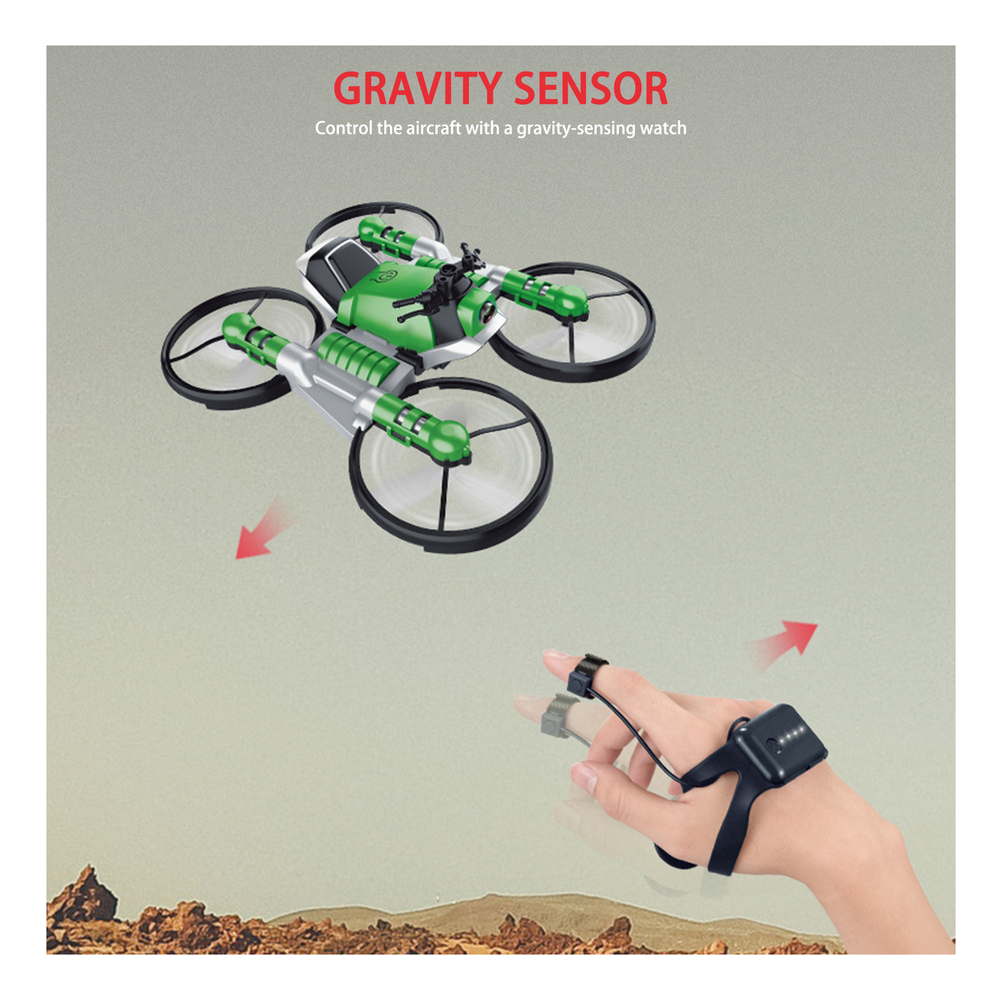 Mini Drone 2 Em 1 Motocicleta, Deformação, Azul - Imagem 4