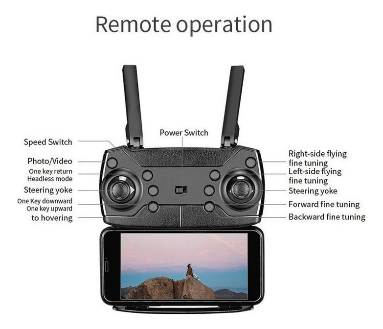 E88 4k Dual Camera Mini Drone De Controle Remoto Dobrável - Imagem 9