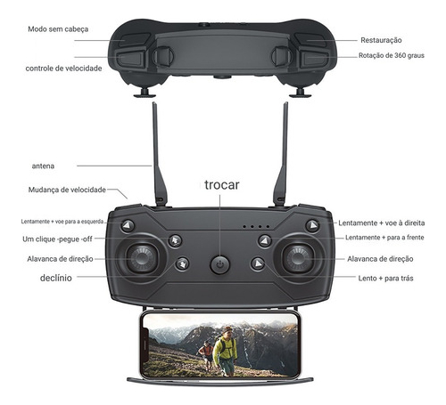 Drone E88 Pro Com Câmera Aérea Hd Profissional E 3 Baterias - Imagem 13