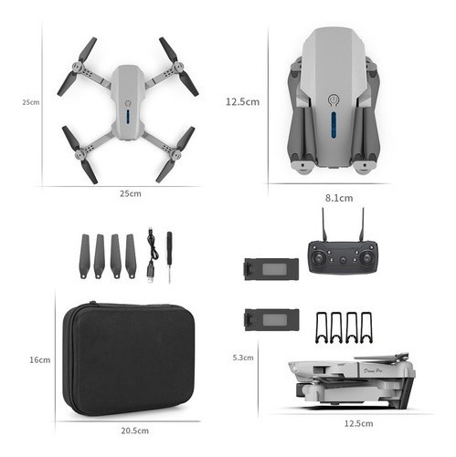 Drone Profissional E88 Pro 2.4ghz Com Câmera Hd E 2 Bateria - Imagem 12