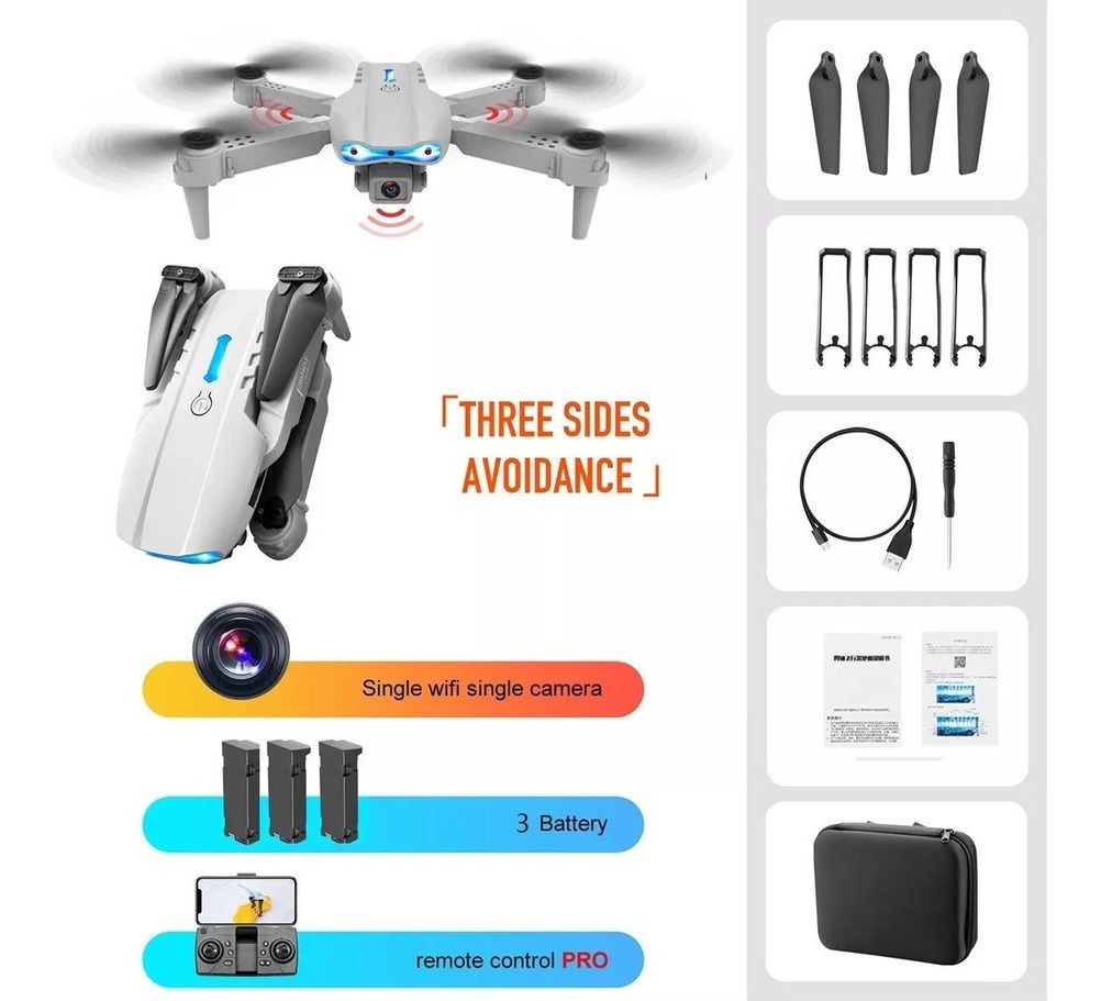 Mini Drone E99 K3 Barato Com Câmera Fullhd 3 Baterias - Imagem 3