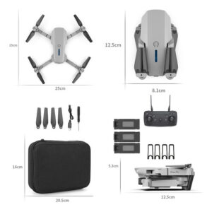 Drone E88 Pro Com Câmera Aérea Hd Profissional E 3 Baterias
