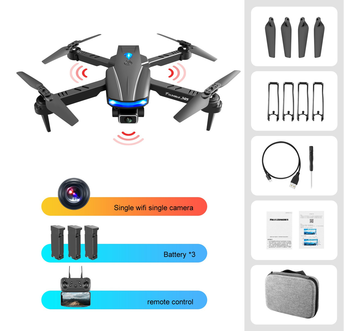 Baterias Baratas Para Evitar Obstáculos Drone S85+ 3