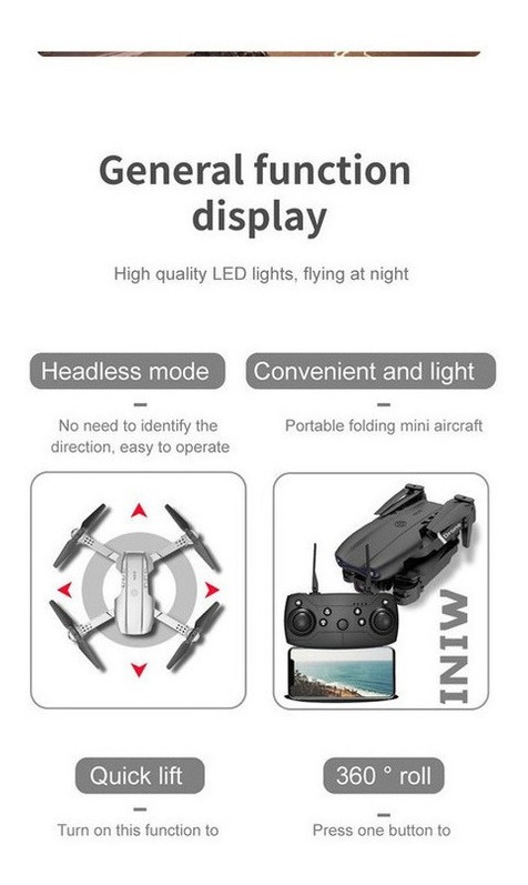 Mini Drone Com Câmera Para Filmagens Amadoras Single Len - Imagem 6