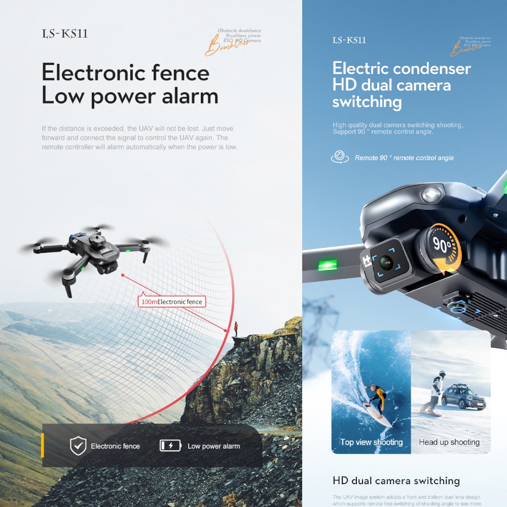 Ls-ks11 Mini Drone Profissional Com Câmera, Motor Brushless - Imagem 5