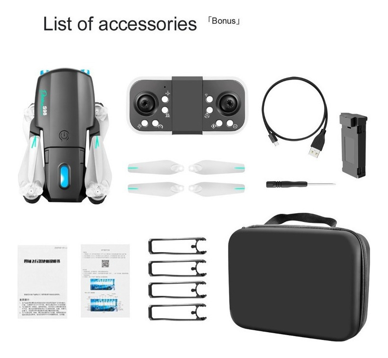 Mini Drone S98 Novo Rc 4k Hd Barato Com Câmera Dupla Com Led - Imagem 10
