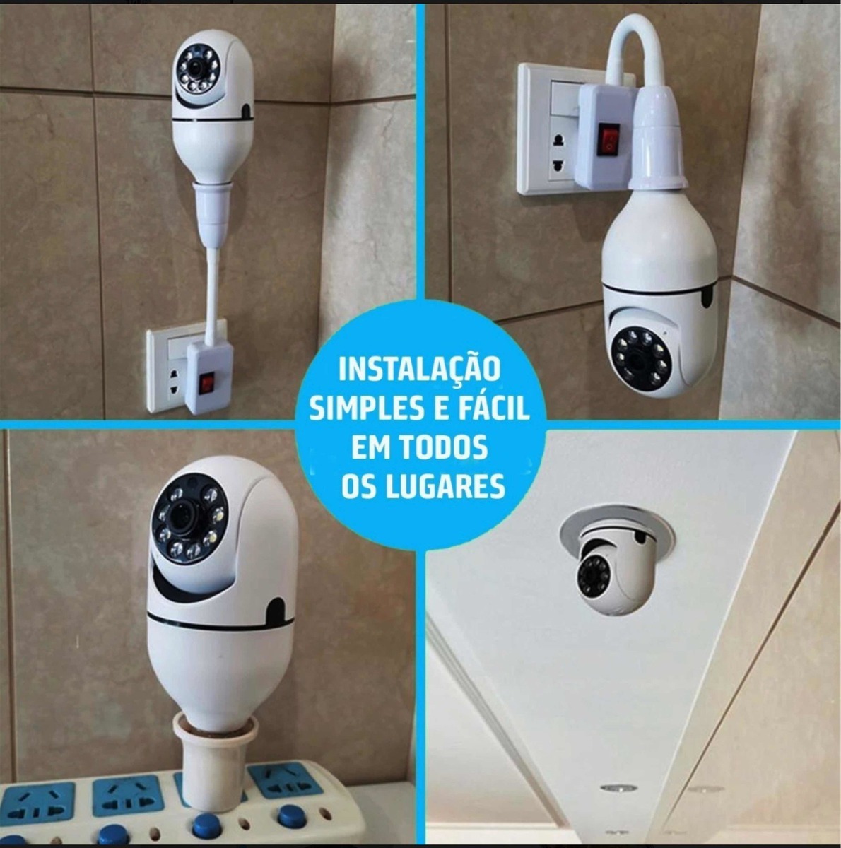 Camera Ip Inteligente Lampada 390eyes Panoramica Wifi Espiã - Imagem 8