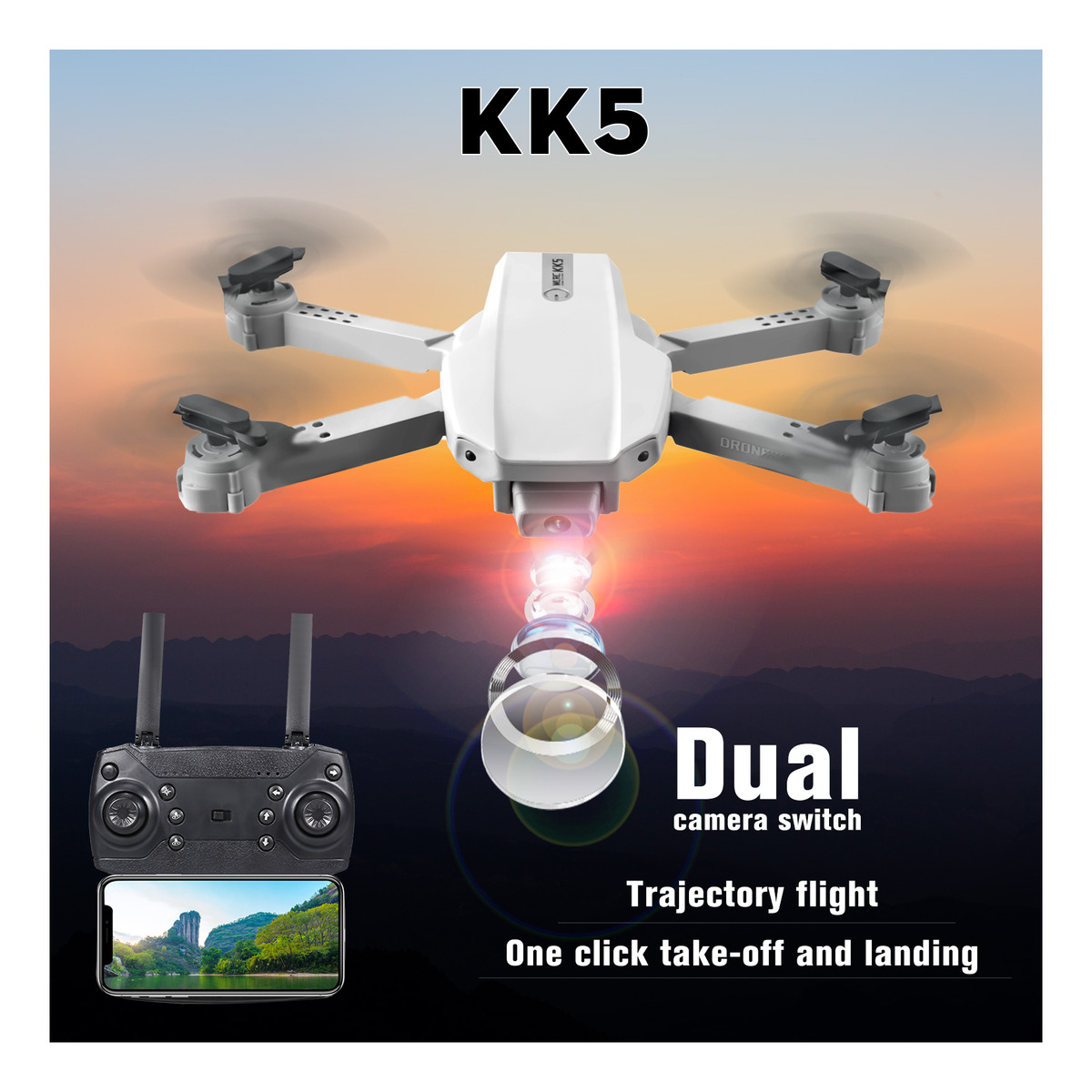 Drone Cr Kk5 Com Câmera 4k Fpv Dual - Imagem 5